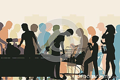 Supermarket checkout Vector Illustration