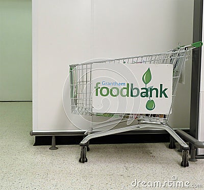 Supermarket foodbank donation trolley Editorial Stock Photo