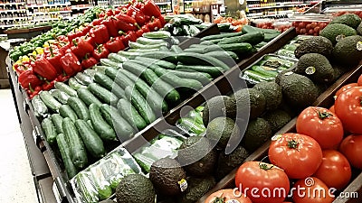 Supermarket: Fresh Fruit and Vegetables Editorial Stock Photo