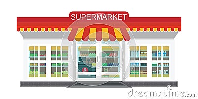 Supermarket grocery store. Vector Illustration