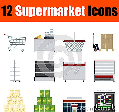 Supermarket Icon Set Vector Illustration