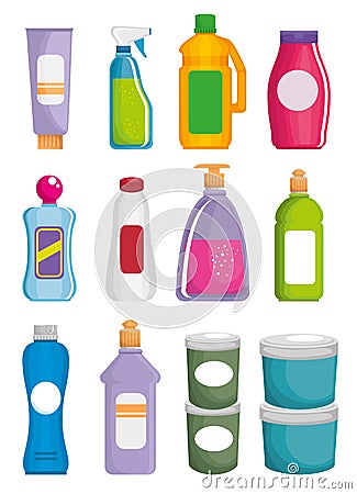 Supermarket set products with special offer Vector Illustration