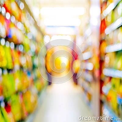 Supermarket shelves Stock Photo