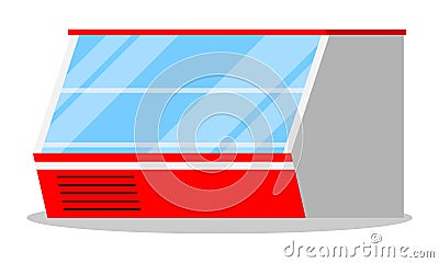 Supermarket or shop showcase horizontal empty refridgerator icon Vector Illustration