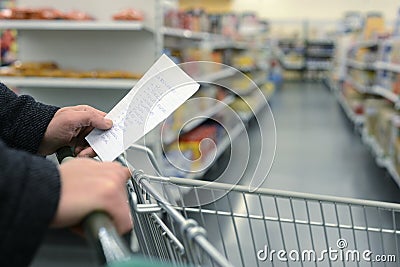 Supermarket shopping cart Stock Photo