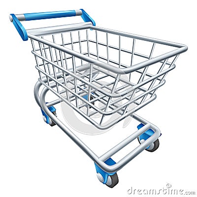 Supermarket shopping cart trolley Vector Illustration