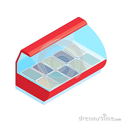 Supermarket Showcase Icon Vector Illustration