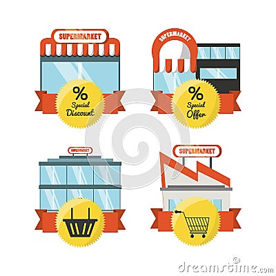 Supermarket concept design Vector Illustration