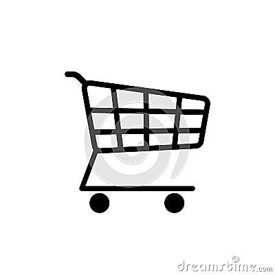 Supermarket trolley simple icon isolated on white Vector Illustration