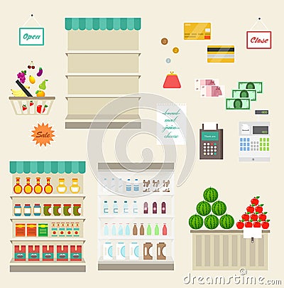 Supermarket vector Stock Photo