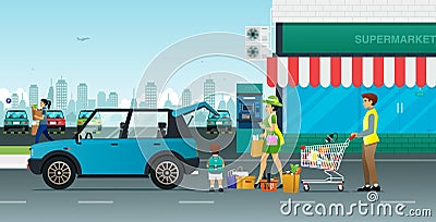 Supermarkets Vector Illustration