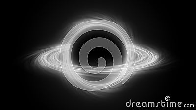 Super massive black hole in outer space, computer graphic simulation black hole Stock Photo