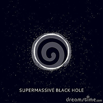 Supermassive black hole in space logo, vector illustration Cartoon Illustration