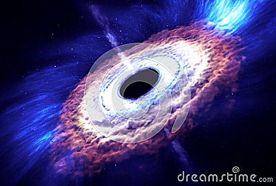 Supermassive black hole sucks matter. Elements of this image were furnished by NASA Stock Photo