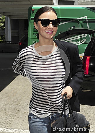 Supermodel Miranda Kerr is seen at LAX Editorial Stock Photo