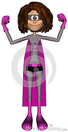 Supermom Superhero Cartoon Illustration Isolated Cartoon Illustration