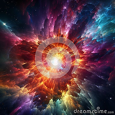 Supernova Rapture: Splendor Unleashed in an Explosive Burst Stock Photo