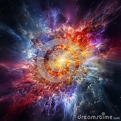 Supernova Rapture: Splendor Unleashed in an Explosive Burst Stock Photo