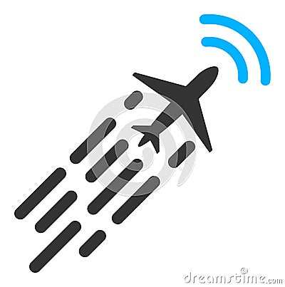 Supersonic Airplane Flight Raster Icon Illustration Cartoon Illustration