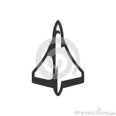 BW Icons - Supersonic airplane Vector Illustration