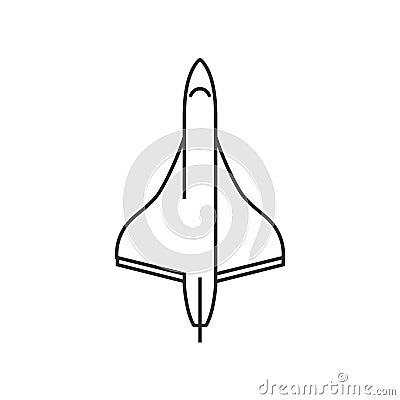 Outline icon - Supersonic airplane Vector Illustration