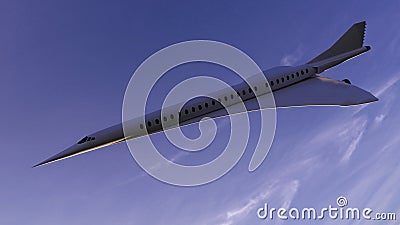 Supersonic flight, the plane to travel faster than ever. Airplane Stock Photo