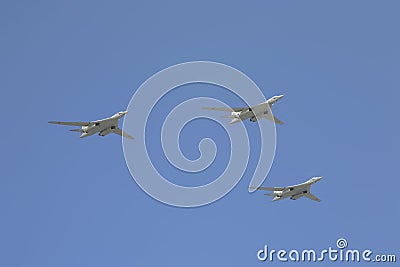 The supersonic strategic bomber-rocket carrier TU-160 White Swan Editorial Stock Photo