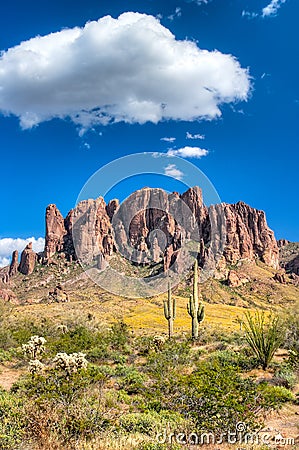 Superstition Mountains Stock Photo