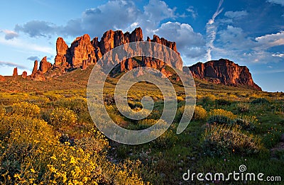 Superstition Mountains, Arizona Stock Photo