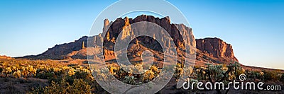 Superstition Mountains in Arizona Stock Photo