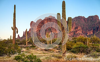 Superstition Mountains Stock Photo