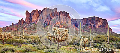 Superstition Mountains Stock Photo