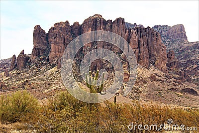 Superstition Mountains Wilderness Area Phoenix Arizona Stock Photo