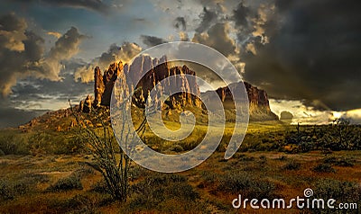 Superstitution Mountains, Mesa Az Stock Photo