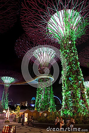 Supertree Grove at Gardens by the Bay in Singapore Editorial Stock Photo