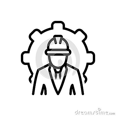 Black line icon for Supervisors, manager and director Stock Photo