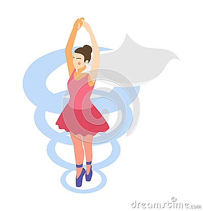 Superwoman Ballerina Illustration Vector Illustration