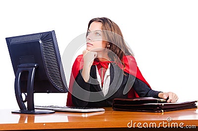 Superwoman worker Stock Photo