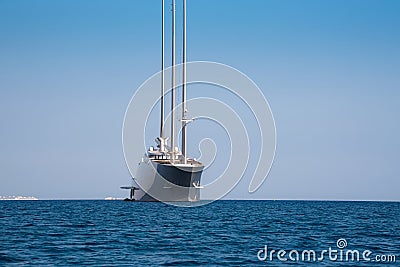 Superyacht in a calm blue sea Stock Photo