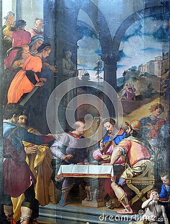 Supper at Emmaus, Basilica di Santa Croce in Florence Stock Photo