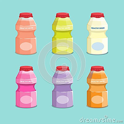 Supplement drink bottle collection set illustration vector Vector Illustration