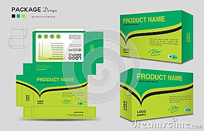 Supplements and Cosmetic box design, Package design template, box outline, Box Packaging design, Label design, healthcare label, Vector Illustration
