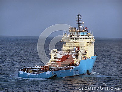 Supply boat Stock Photo