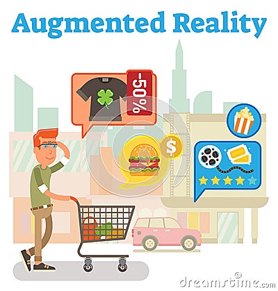 Supply chain augmented reality Vector Illustration