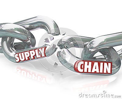 Supply Chain Broken Links Severed Relationships Stock Photo