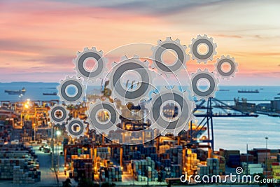 Supply chain connection network management of logistics Stock Photo