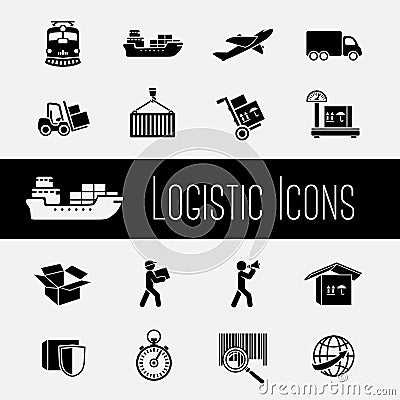 Supply Chain Icons Set Vector Illustration