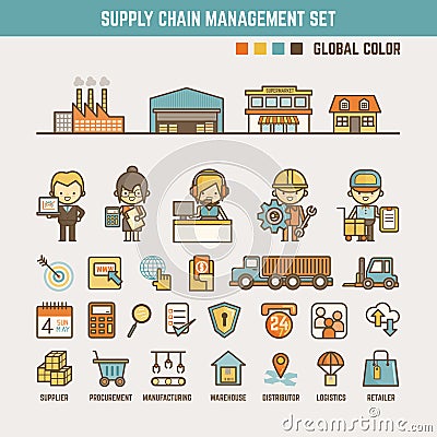 Supply chain infographic elements Vector Illustration