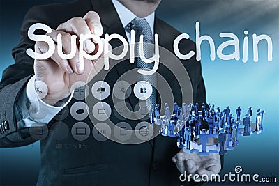 supply chain management concept by flow from supplier to customer Stock Photo