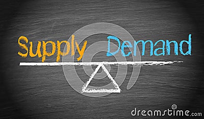 Supply and Demand balance concept Stock Photo